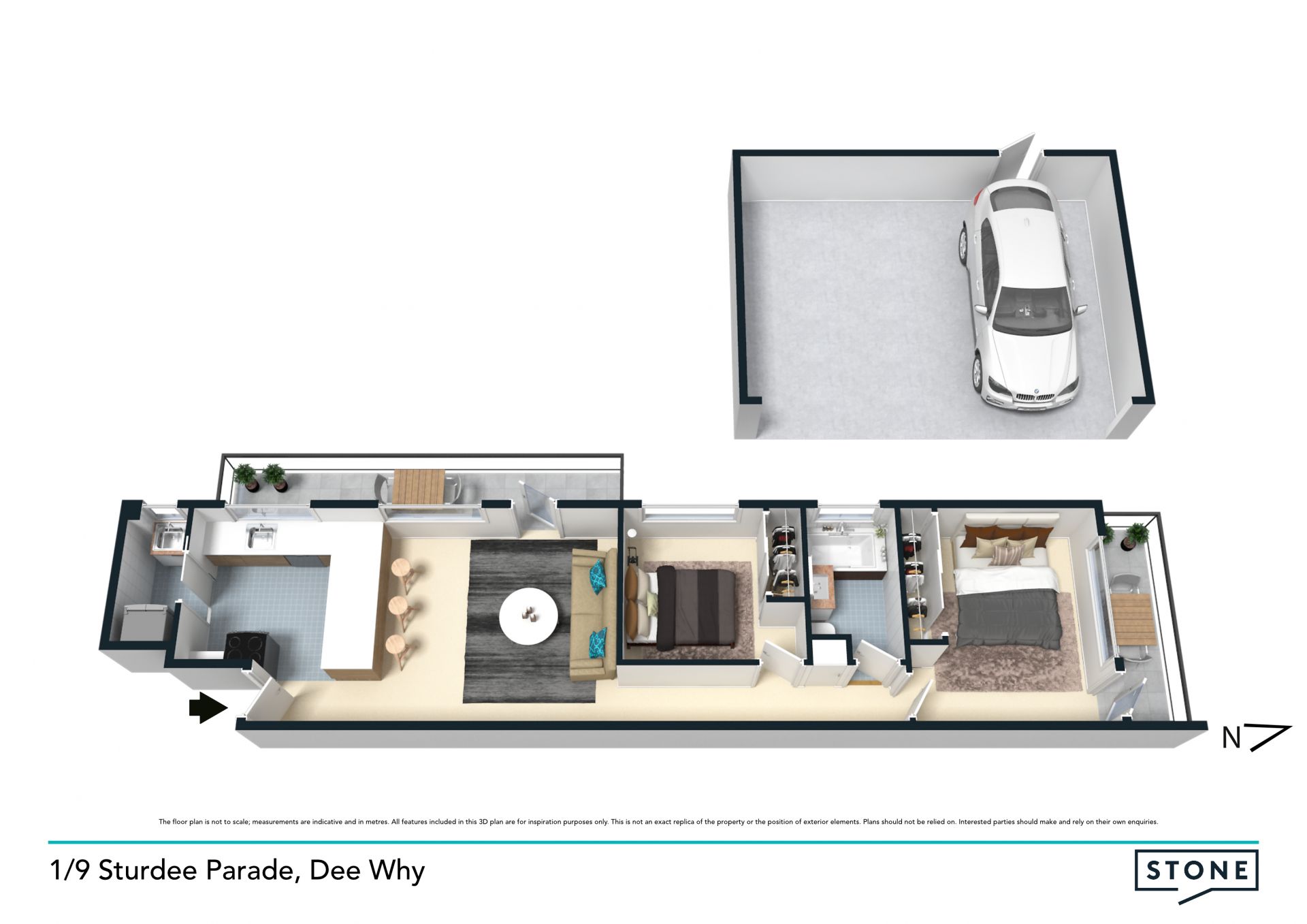 Light-filled security apartment