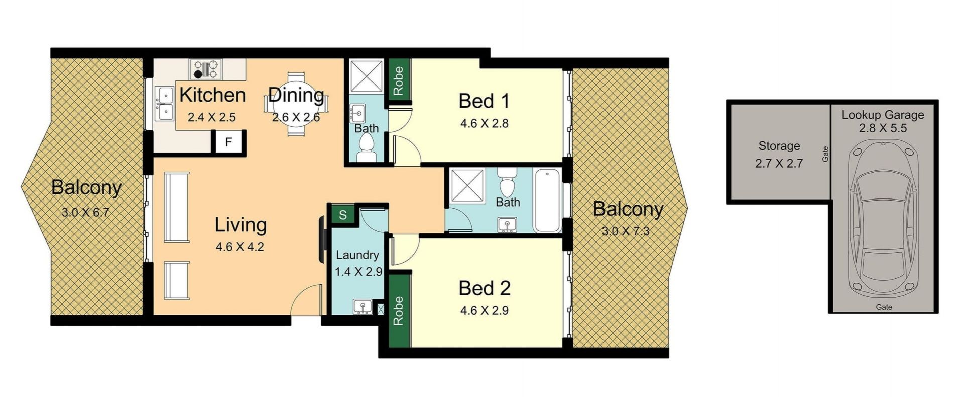 Well Presented And Spacious Two Bedroom Apartment