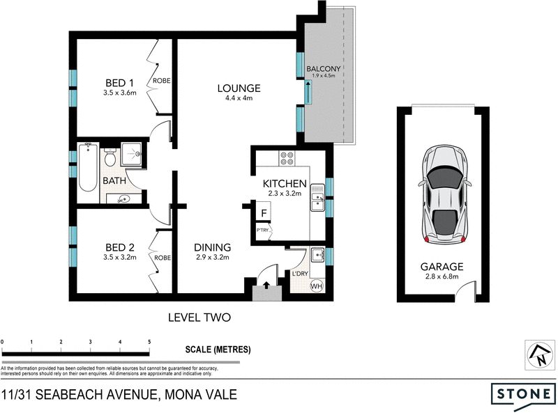 Floorplan provides a generous 98sqm on-title