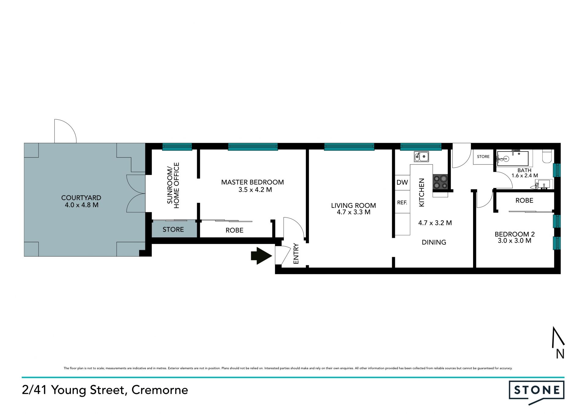 North facing Art-Deco charm boutique setting