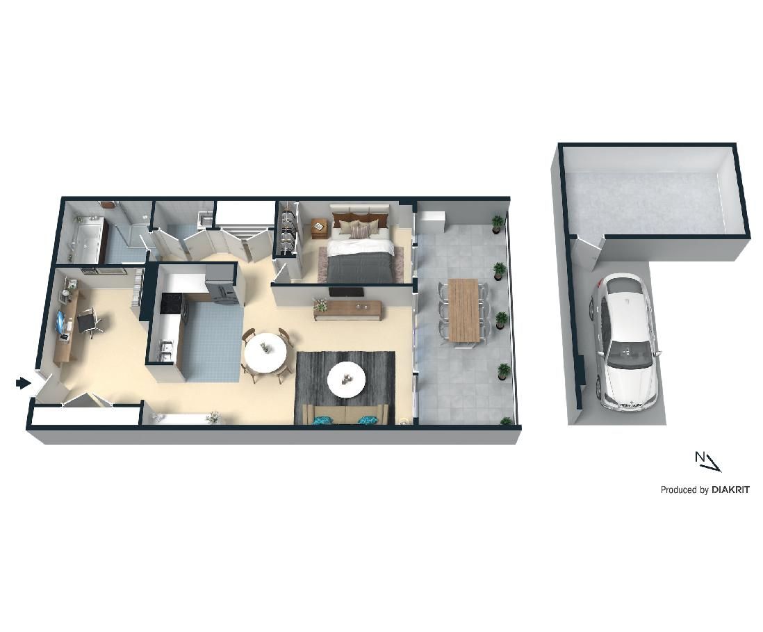 One bedroom apartment on second floor in new complex