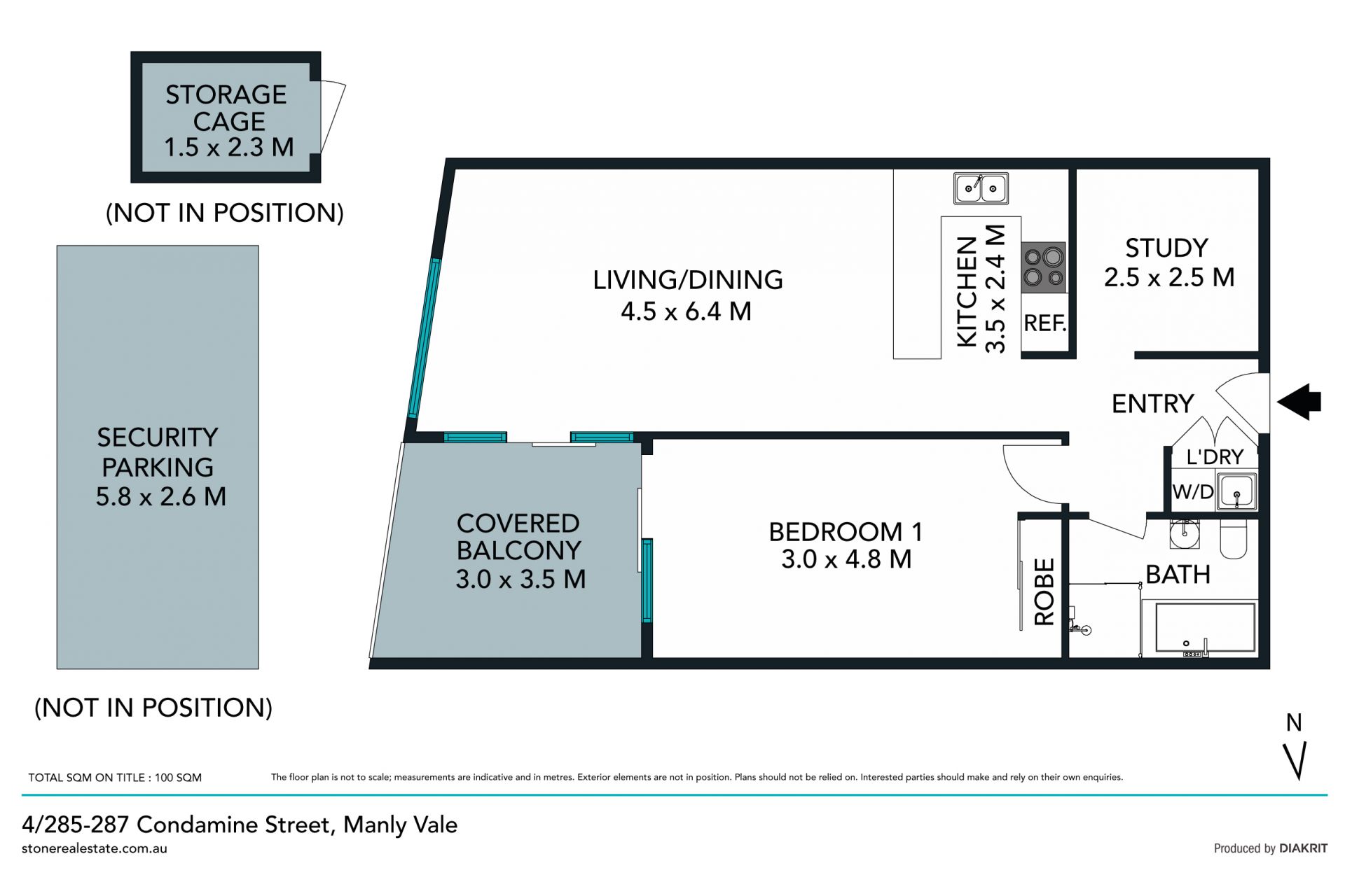 Immaculate one bedroom plus study apartment