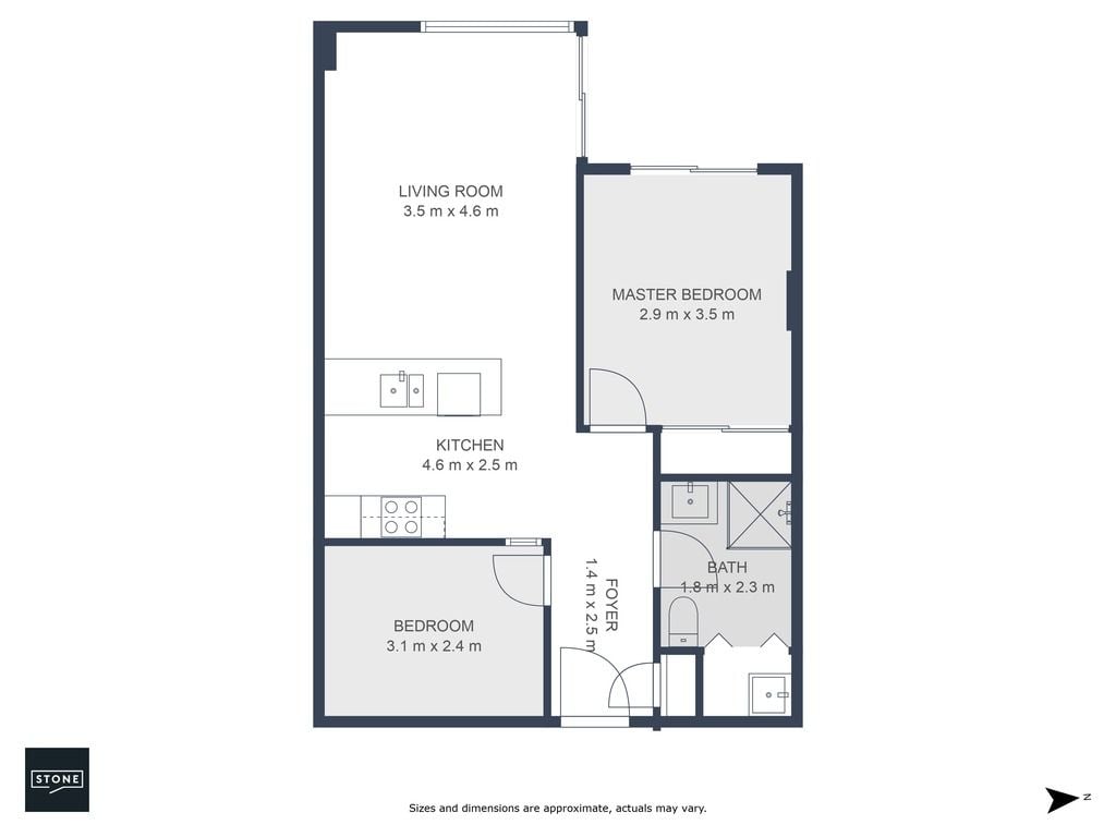 One bedroom apartment + study, within walking distance to the light rail station
