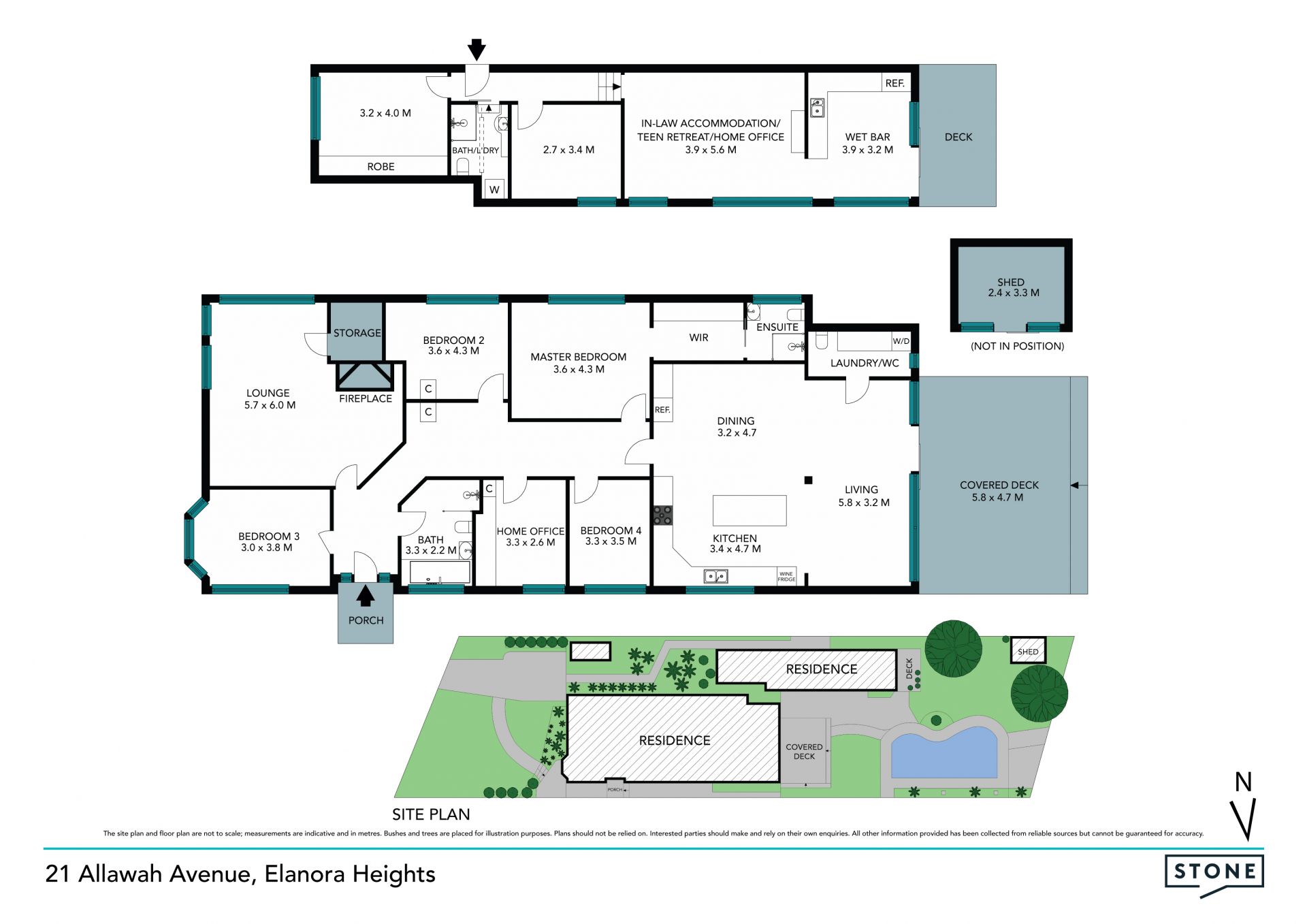 Single level family residence with studio on large level block