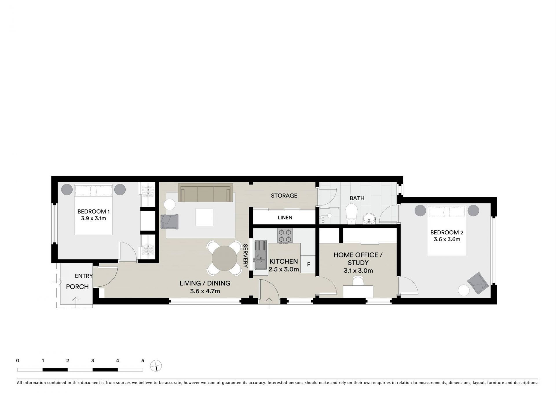 Renovated Two Bedroom + Study House
