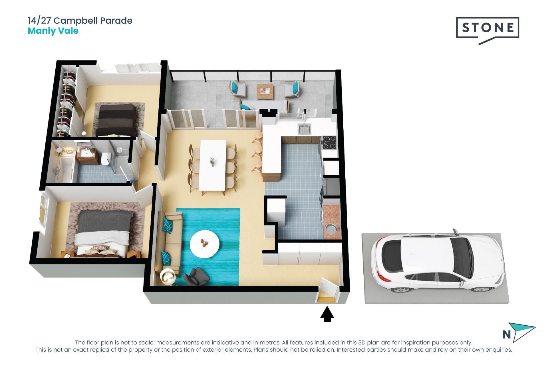 Quiet, modern apartment in sought-after lifestyle setting