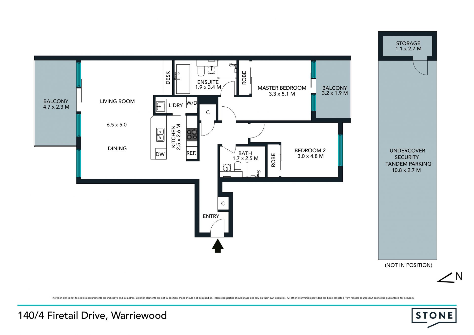 Stylish apartment with Northerly aspect