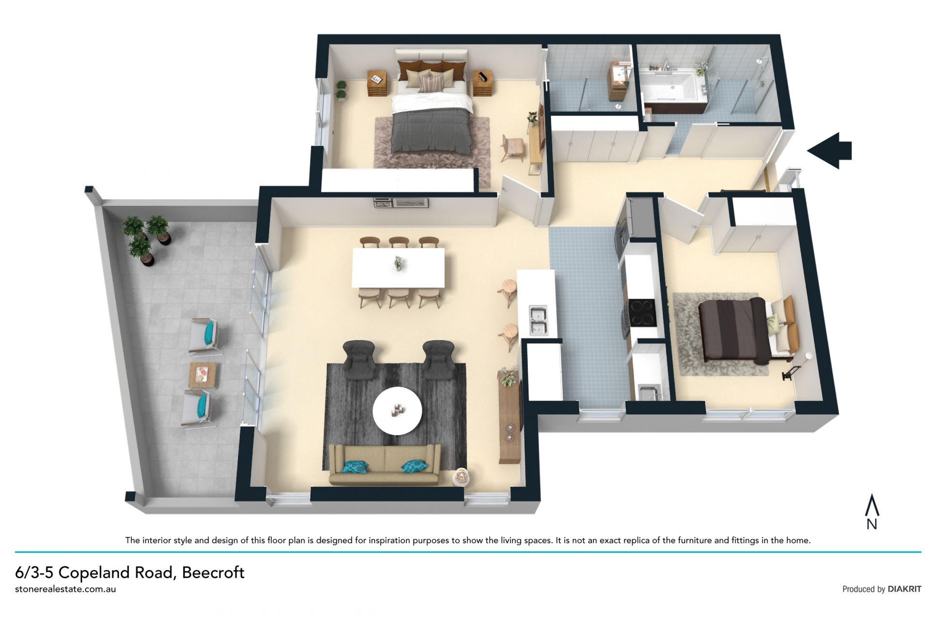 Oversized two bedroom apartment designed by Paul Meyer