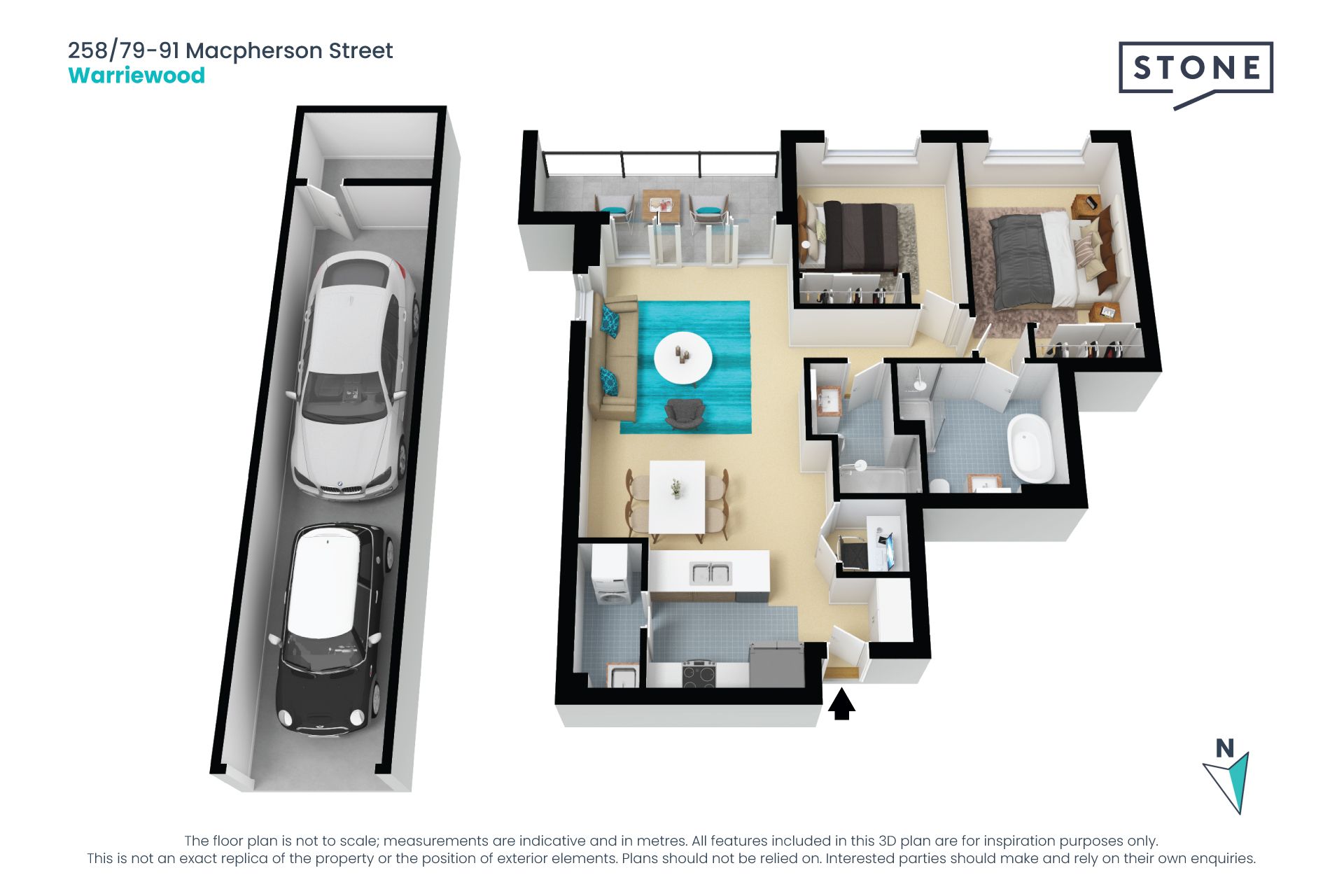 Sunlit private 2 bedroom apartment with tranquil wetland views