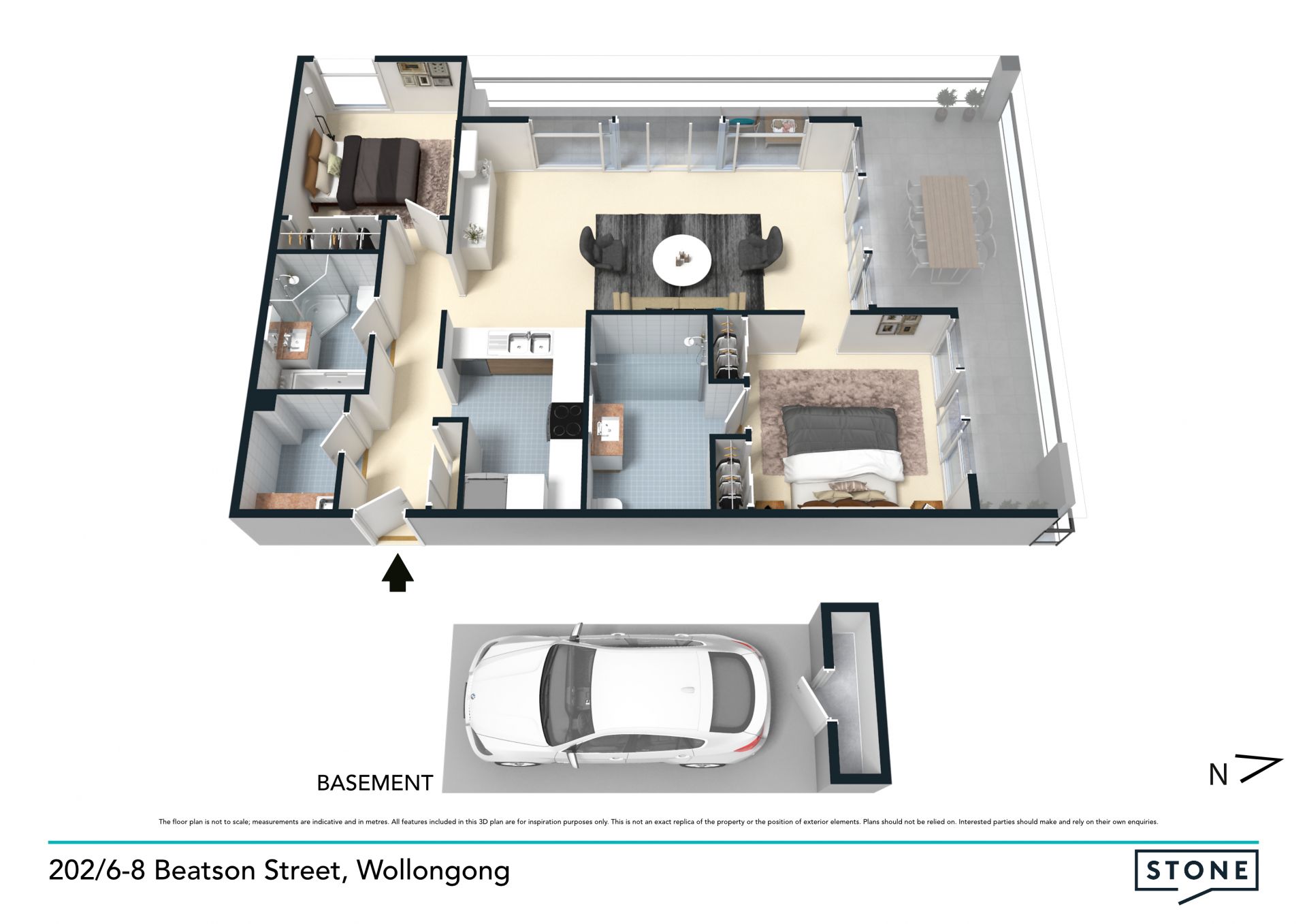 Sleek new apartment moments to the surf beach