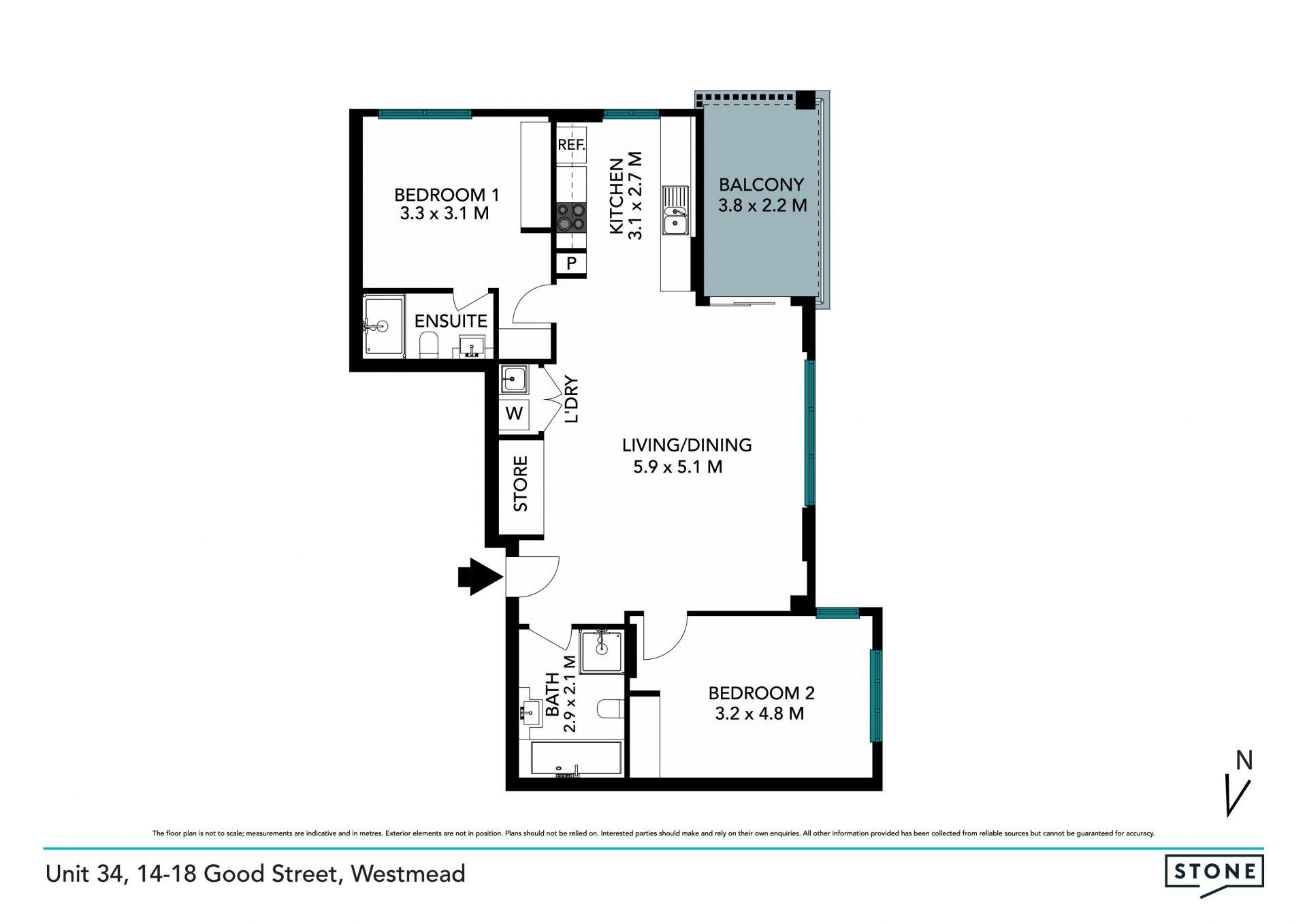 Brand new, top floor apartment