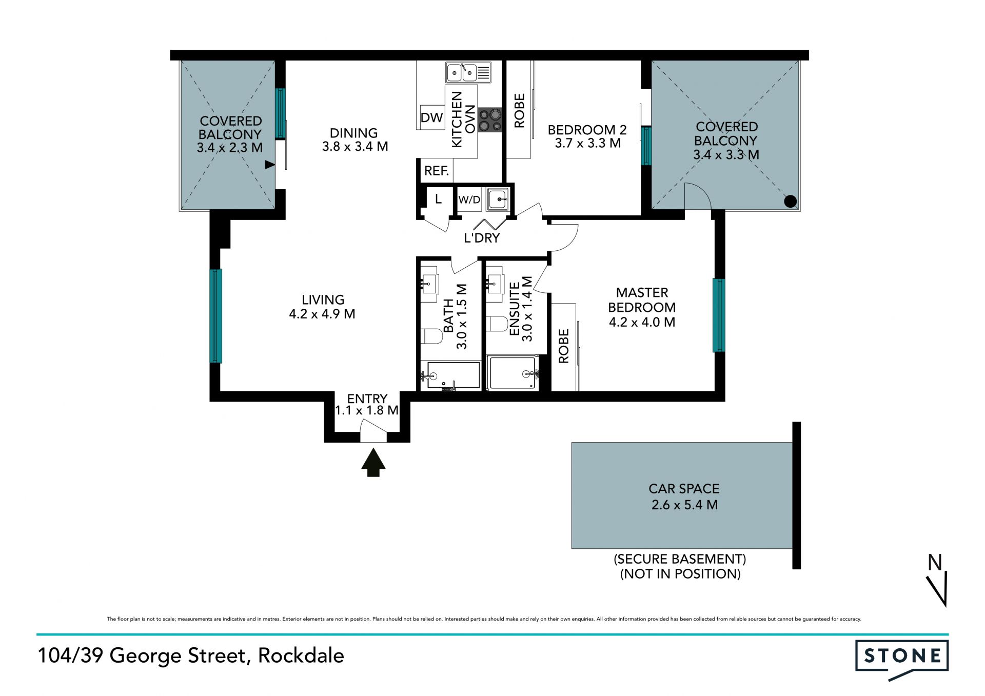 Modern spacious unit in village hub