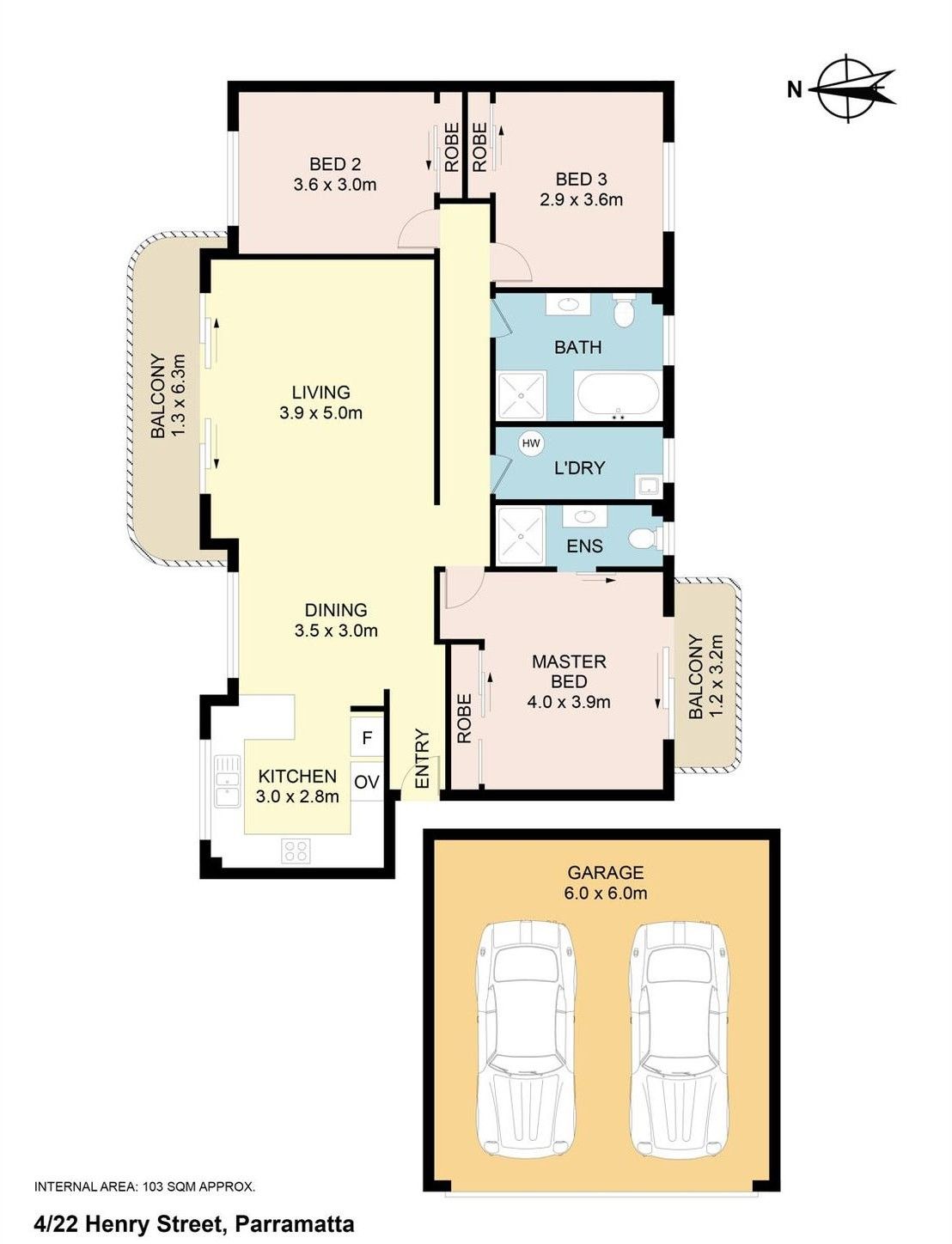 Spacious North Facing Three Bedroom Apartment