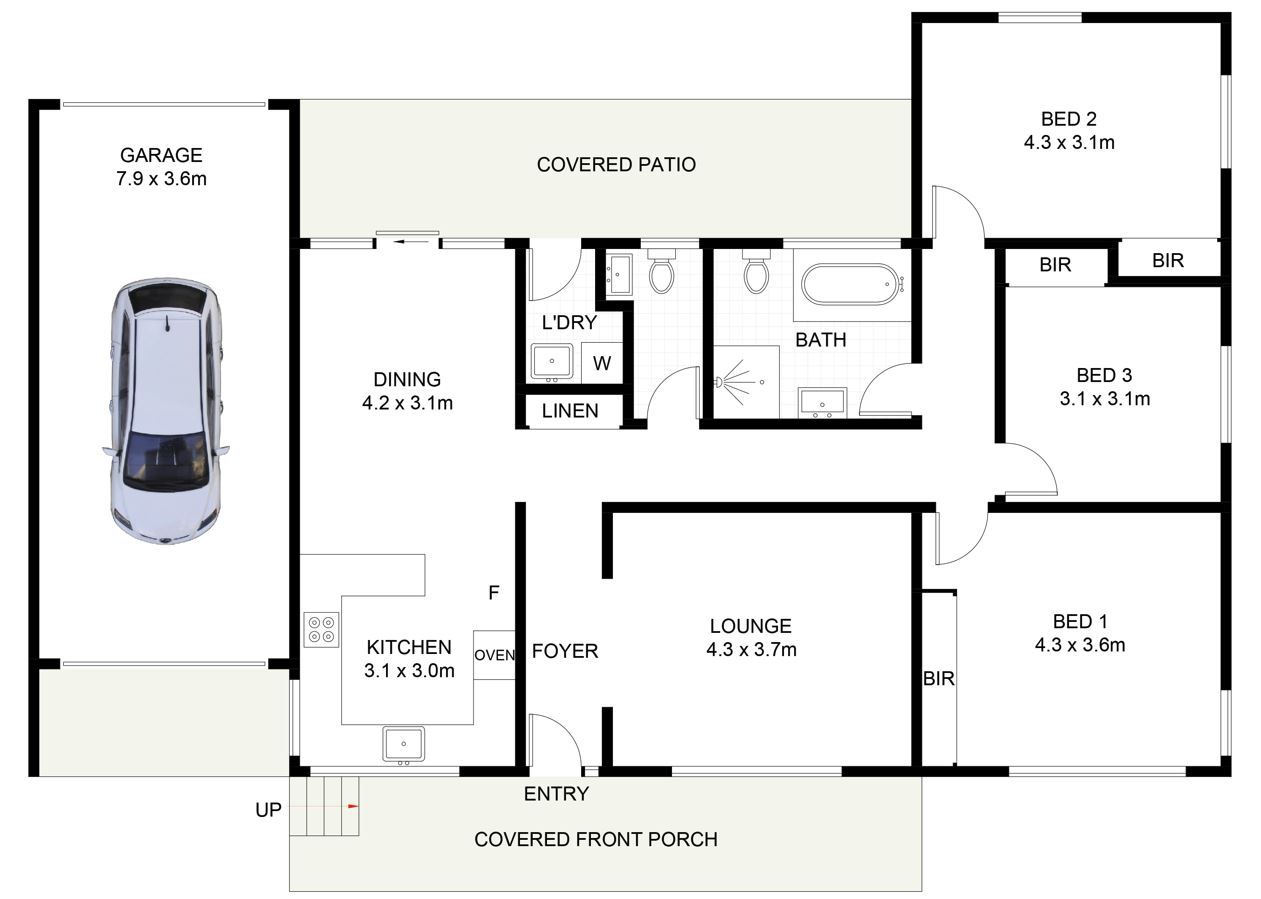Three bedroom family home with elevated ocean views.
