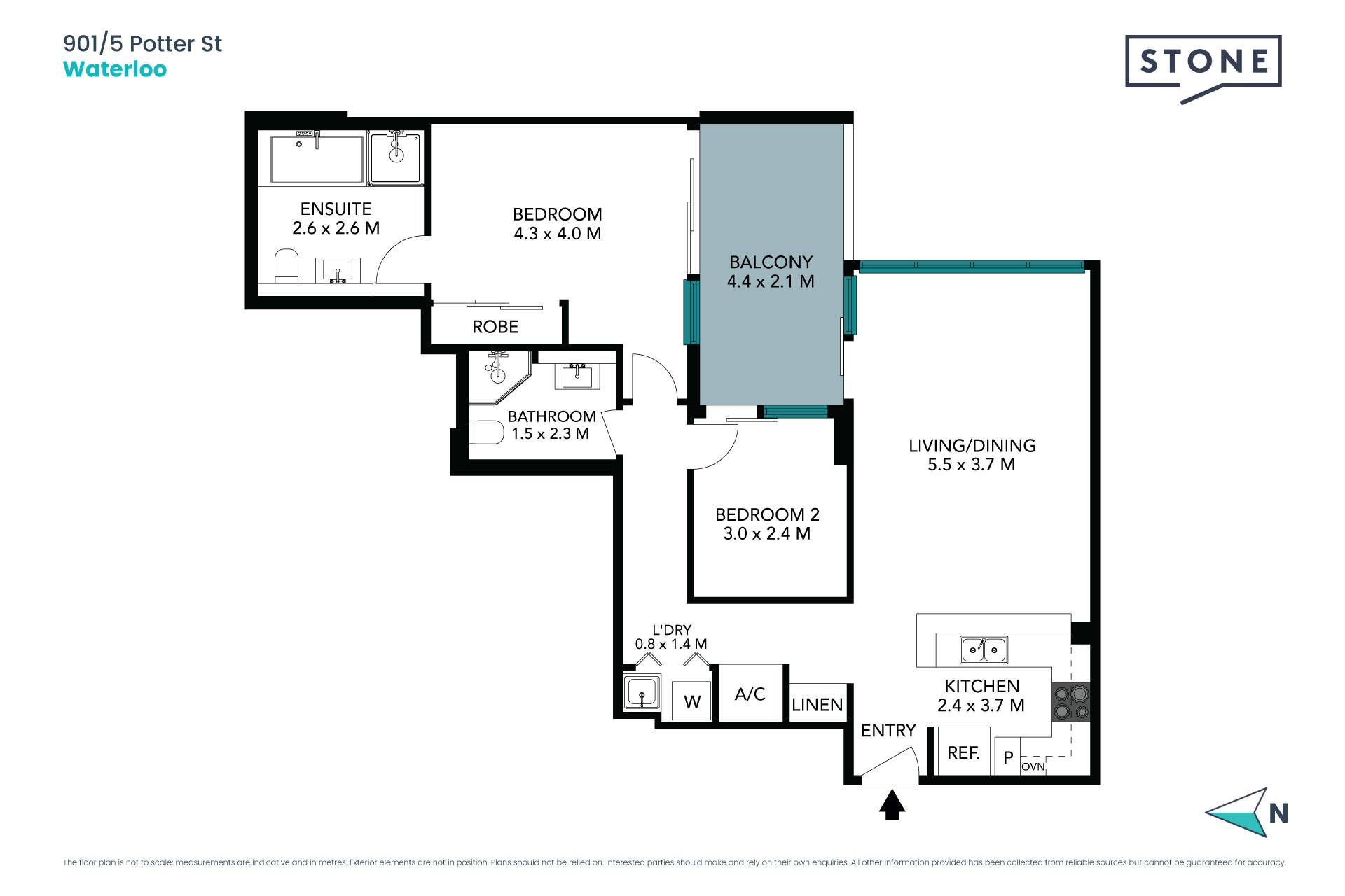 One Bed plus Study room (bed), Two Baths
