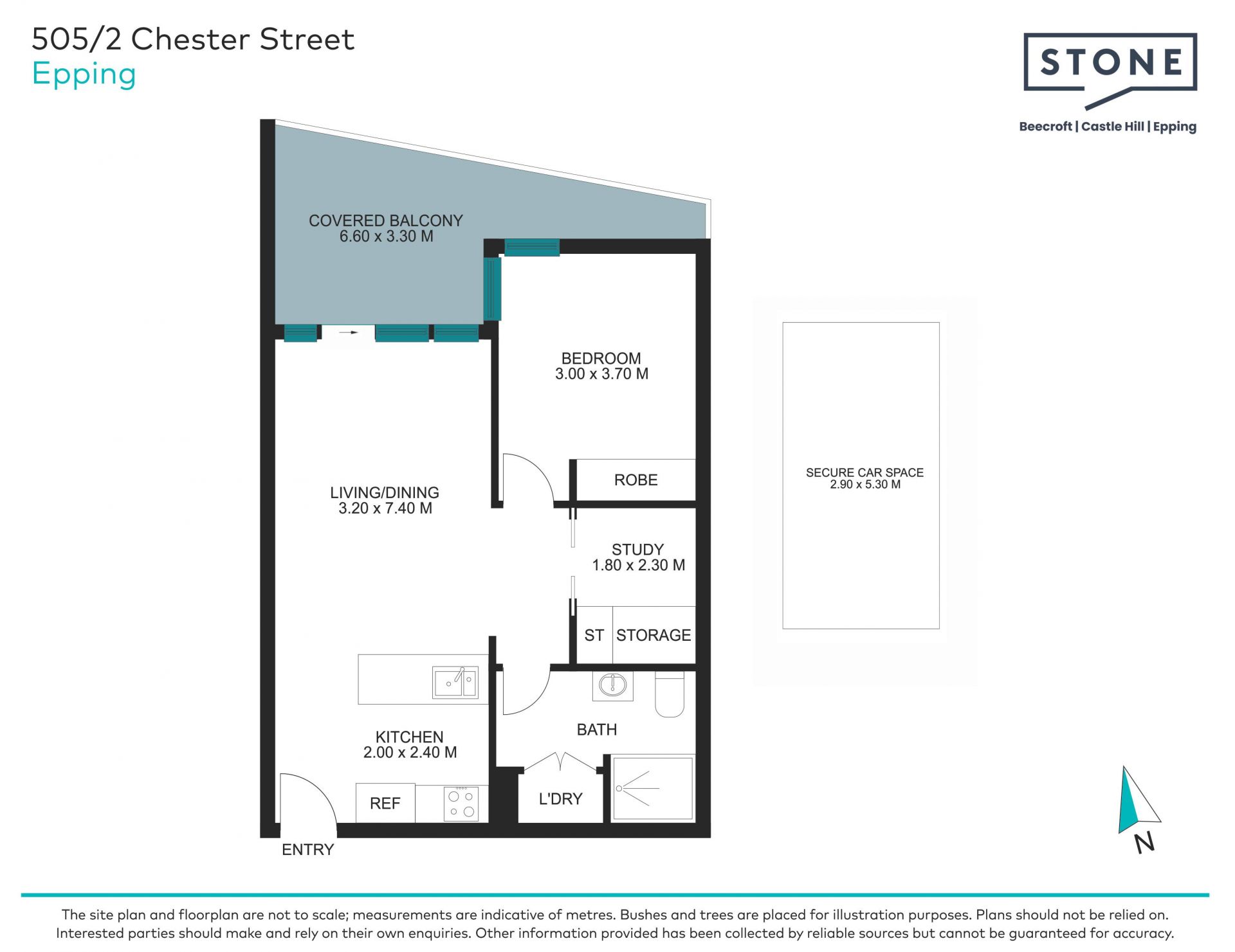 One bedroom plus study with north facing views