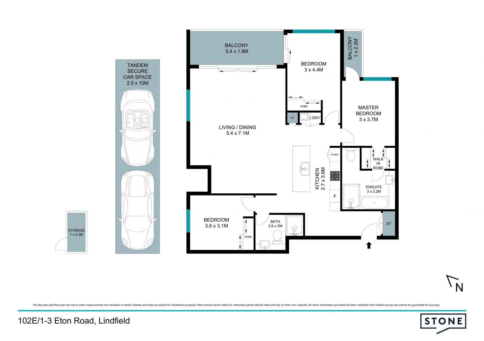 Modern spacious sunny secure and walk to rail