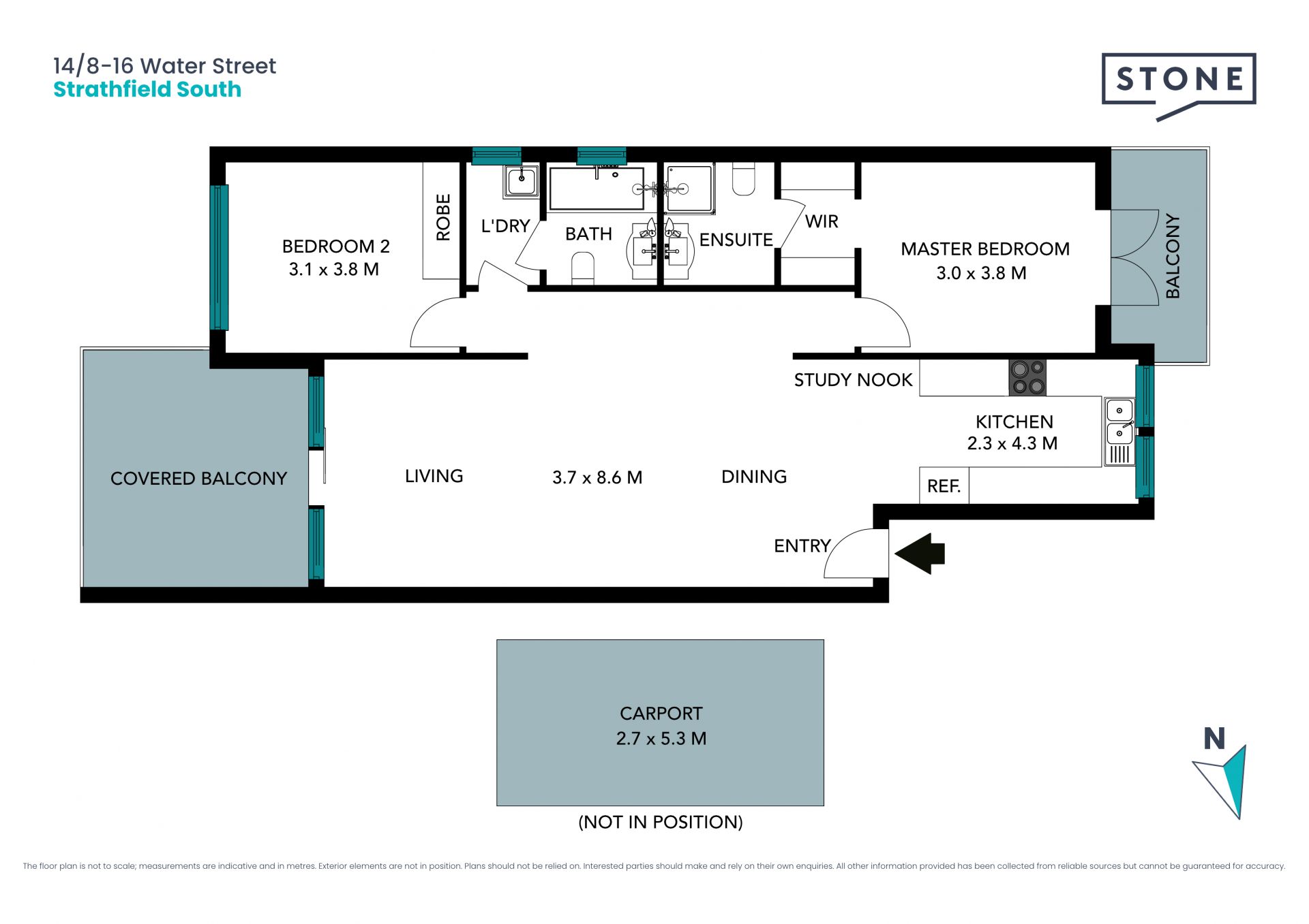 Unbelievably private top floor apartment with two balconies!