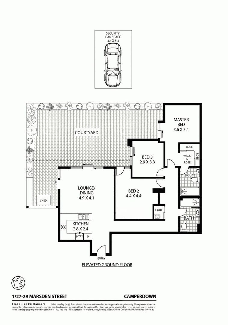 Stylish Inner-City apartment with over-sized courtyard