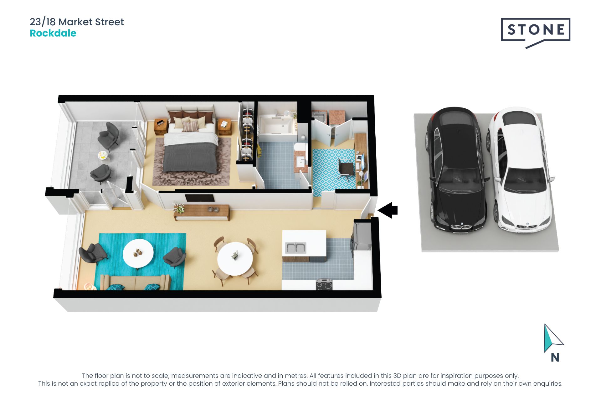 One-bedder plus study and sunroom in village heart