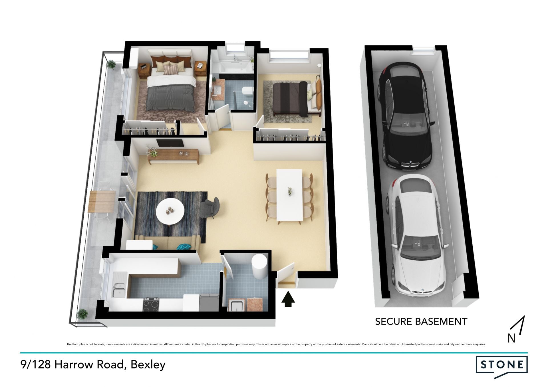 Immaculate unit in modern block, a stroll to trains