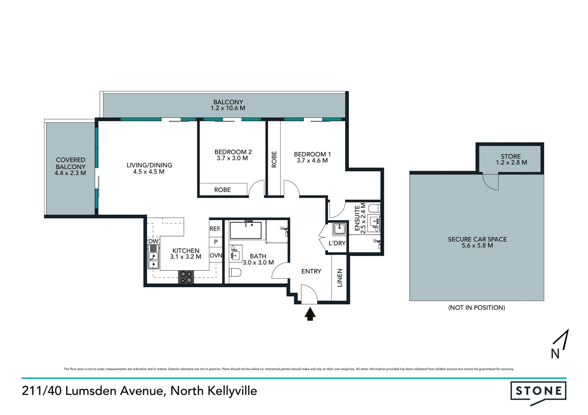 As new 2 bedroom apartment with views