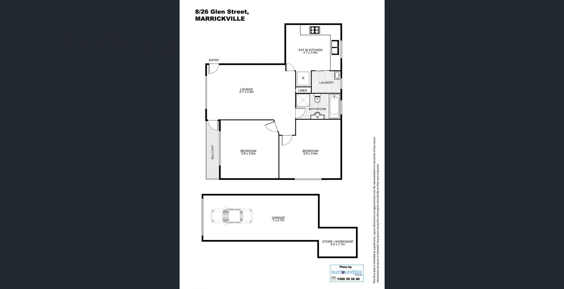 Quiet and Convenient Two Bedroom Apartment