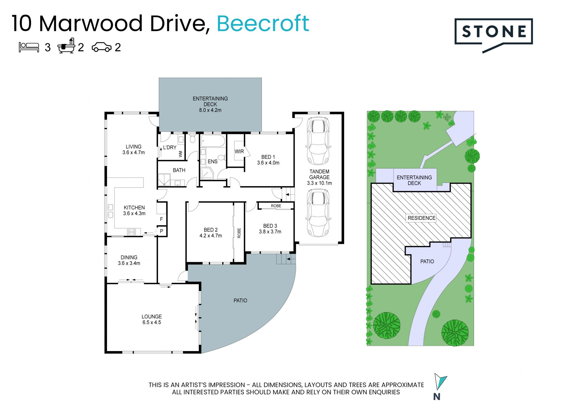 High Side Single Level Brick Home with 20m+ Frontage