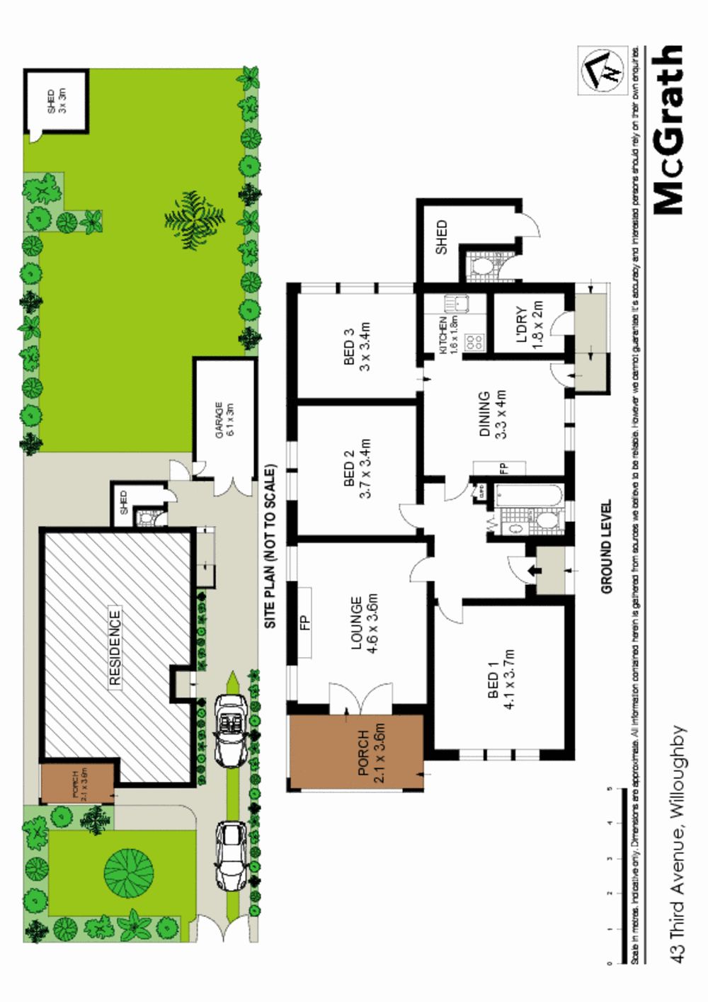 Generous lounge with fireplace and French doors leading to front verandah