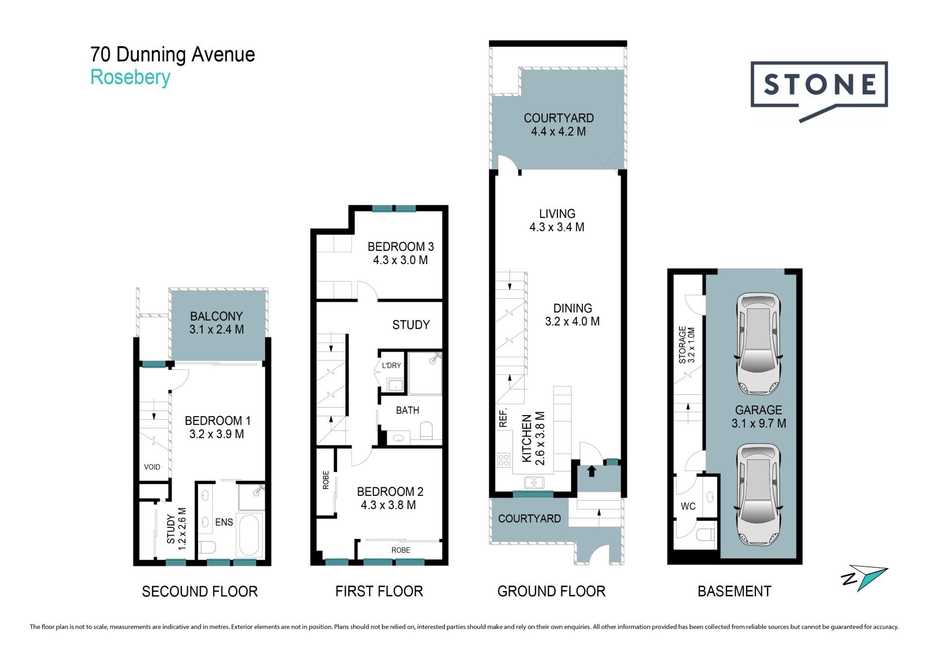 Spacious four-storey Townhouse in the vibrant Heart of Rosebery.