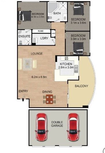 Ground floor, 3 bedroom apartment