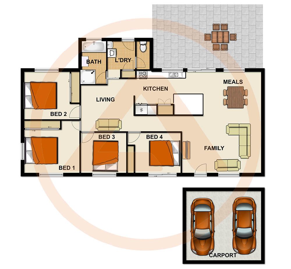 4 Bedrooms, 2 Living Rooms
