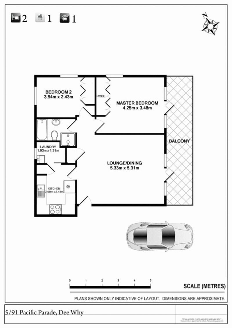 Less than 600m from the beach