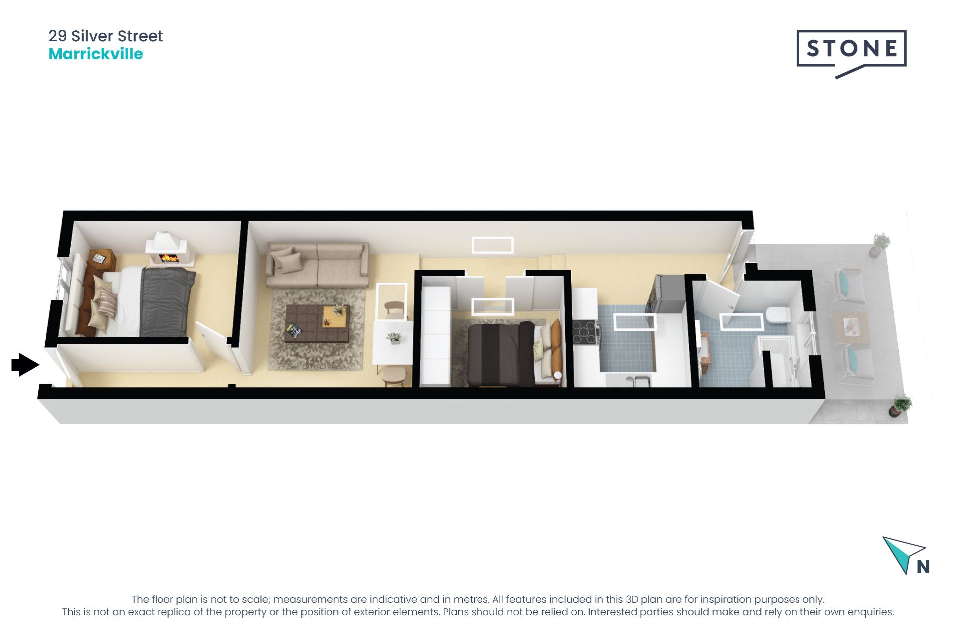 Smartly appointed semi with private outdoor space