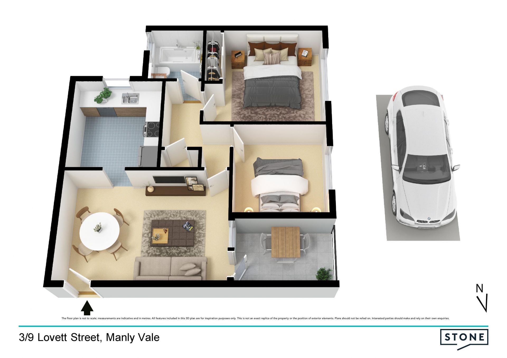Stylish lifestyle pad in a central leafy setting