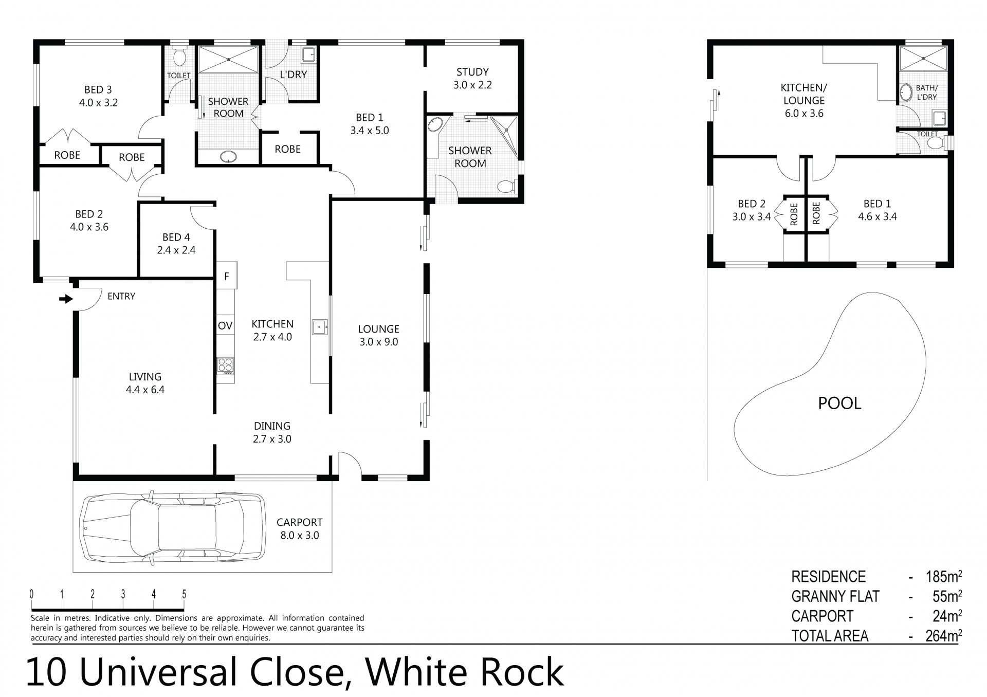 3 Bedroom House + 2 Bedroom Granny Flat