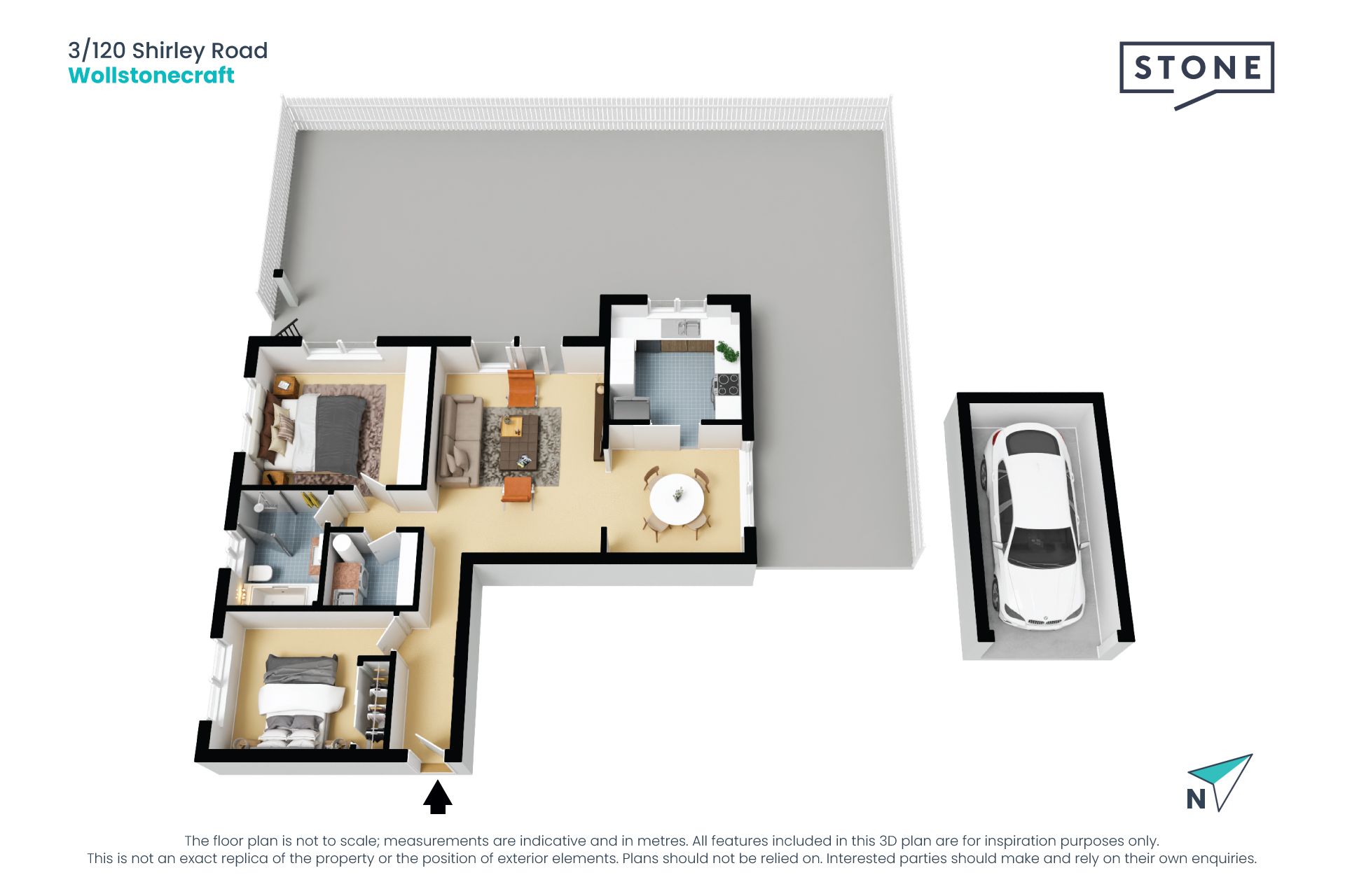 Secluded two-bedroom garden apartment in ultra-convenient location
