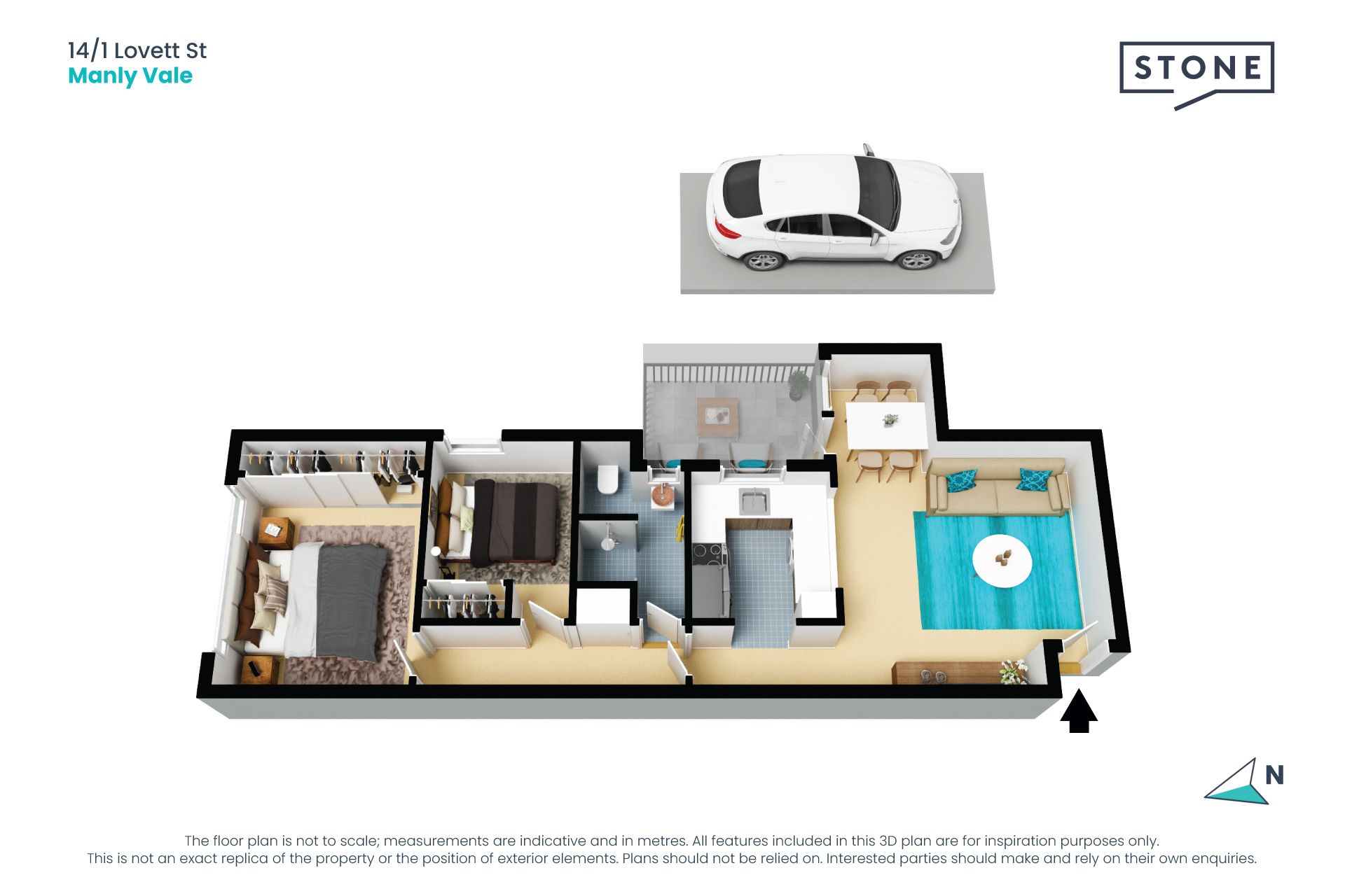 North-facing apartment in leafy, lifestyle pocket