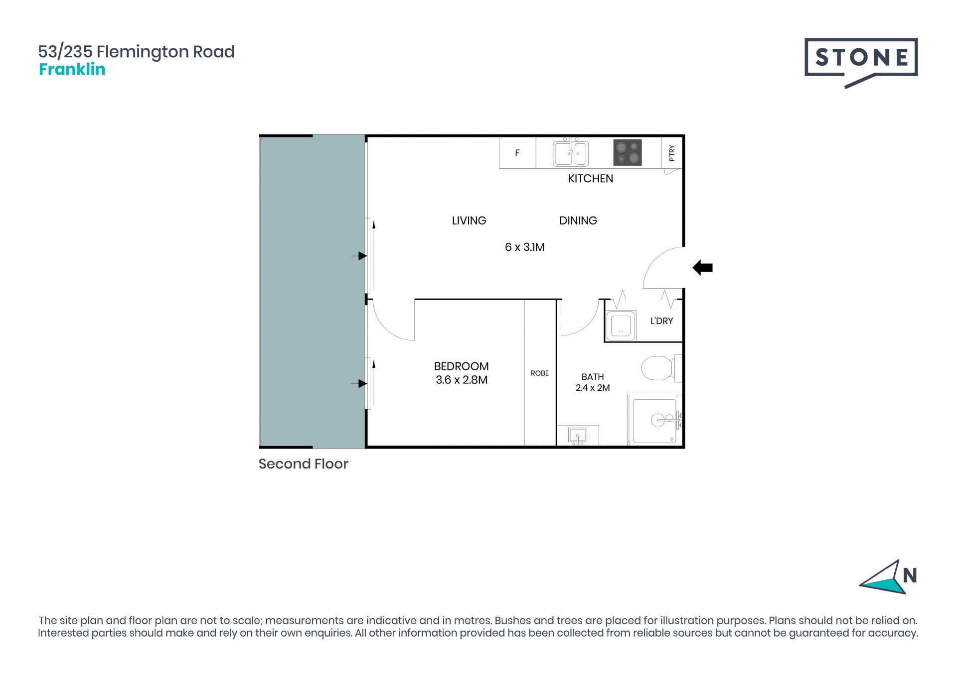 North-facing apartment with low body corporate fees!