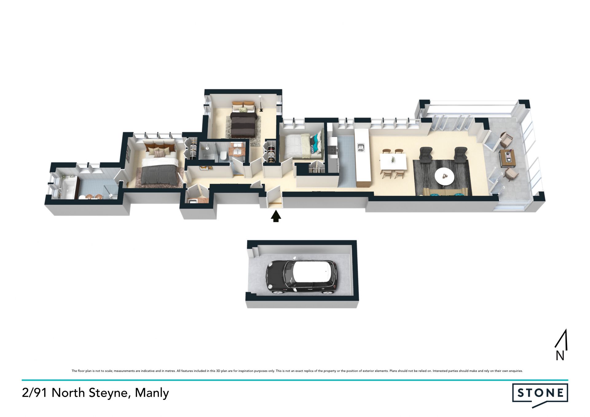 3 bedroom apartment with ocean views