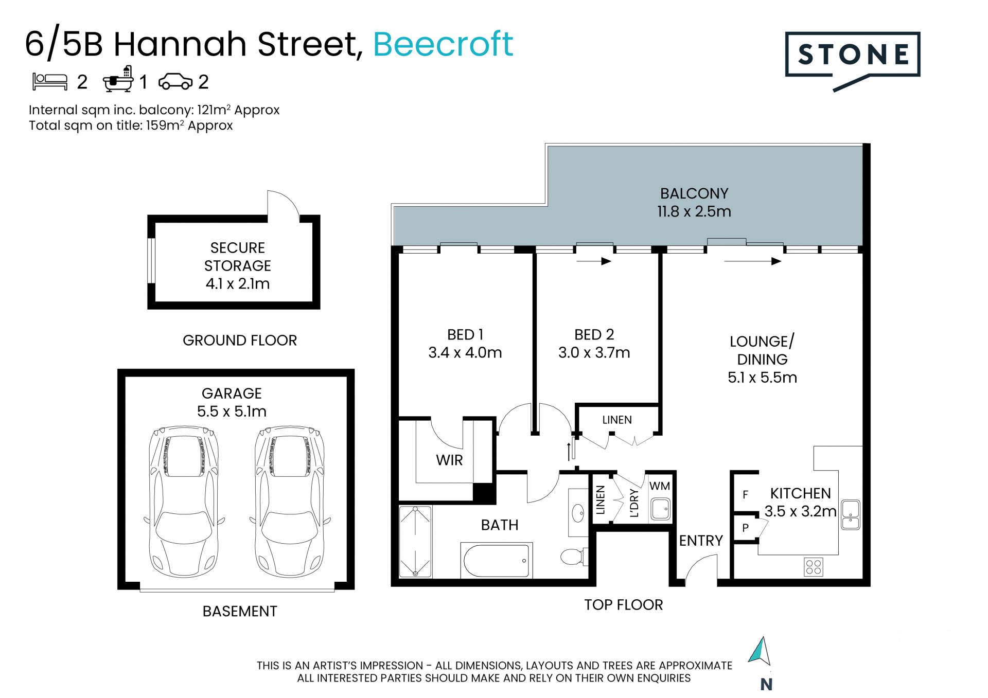 Double Brick Two Bedroom North-Facing Penthouse Apartment in Beecroft Primary Catchment