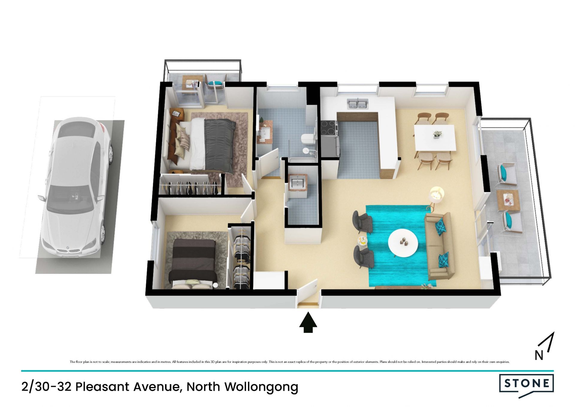 Stylish renovated apartment metres from the beach