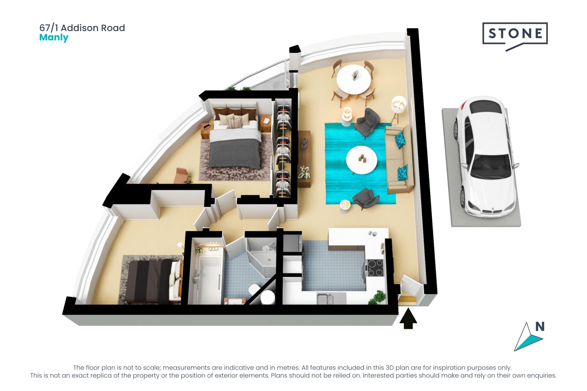 Two bedroom apartment in absolute harbourfront setting