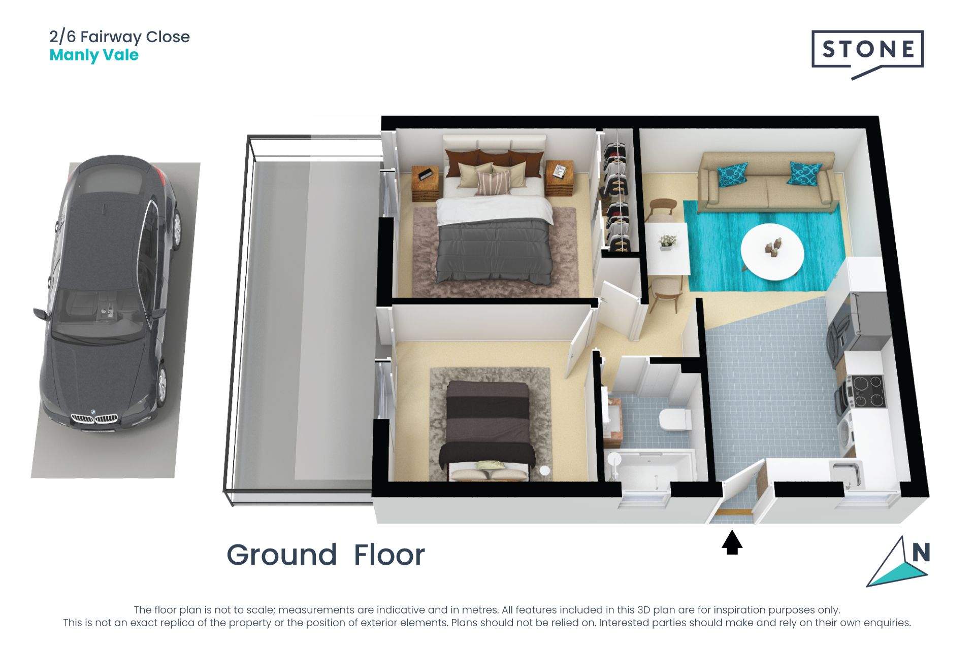 Stylish apartment with north courtyard in top spot