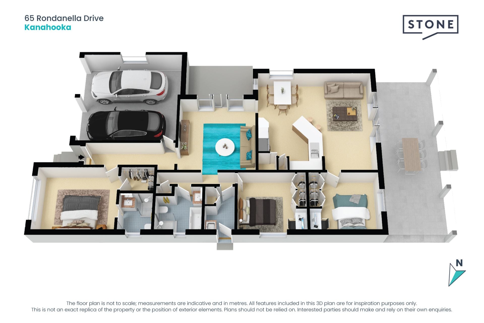 Single level family residence in private estate