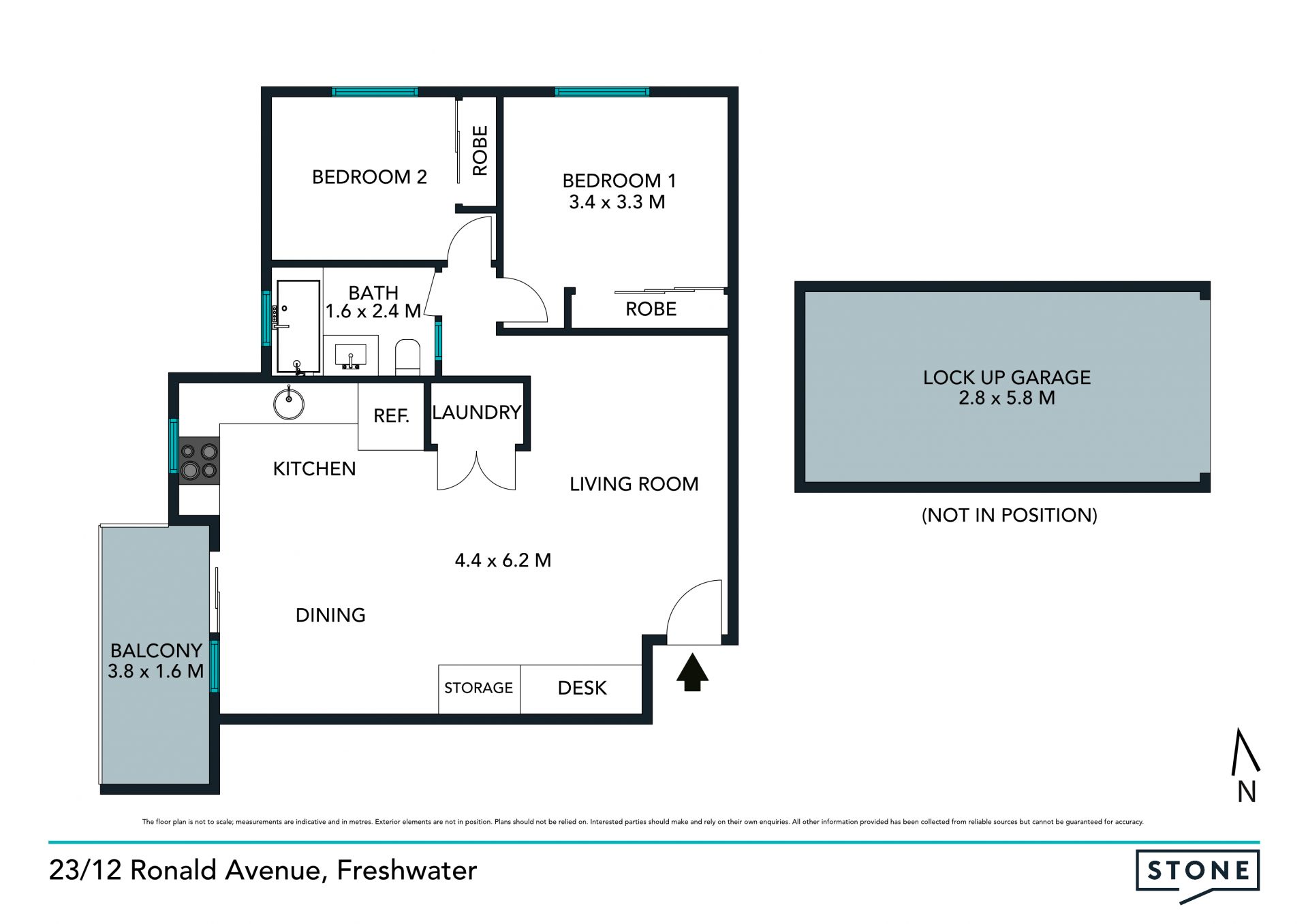 Executive two bedroom apartment with sweeping district views