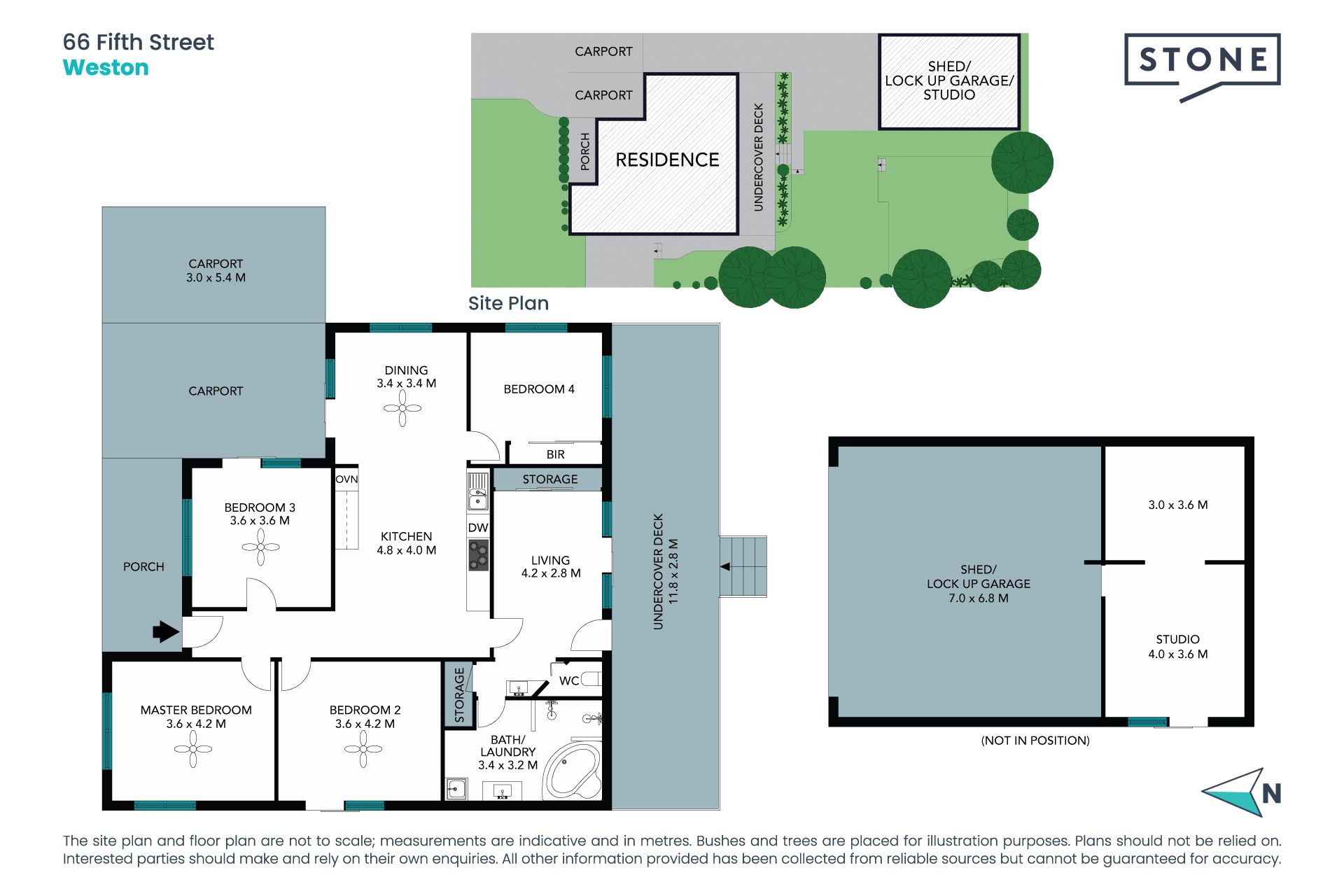 4 beds, established gardens with separate studio
