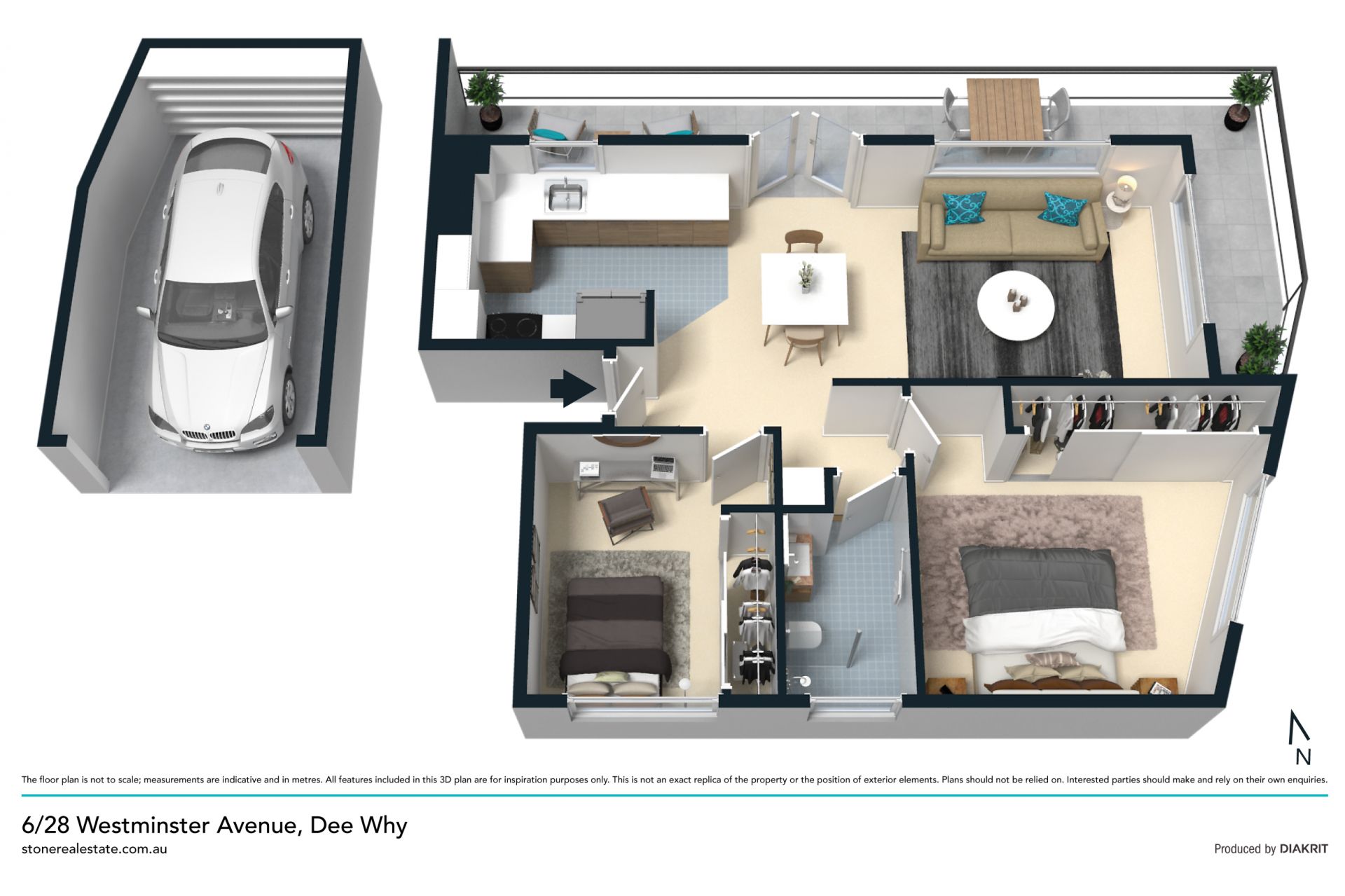 Private top floor with panoramic views