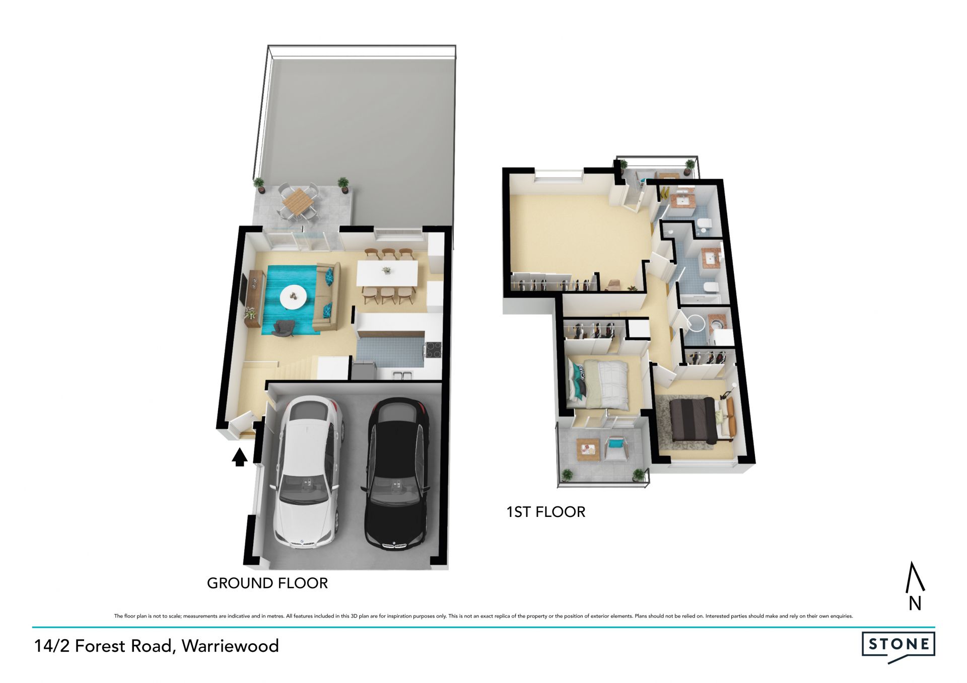 Perfect North aspect townhome with one common wall