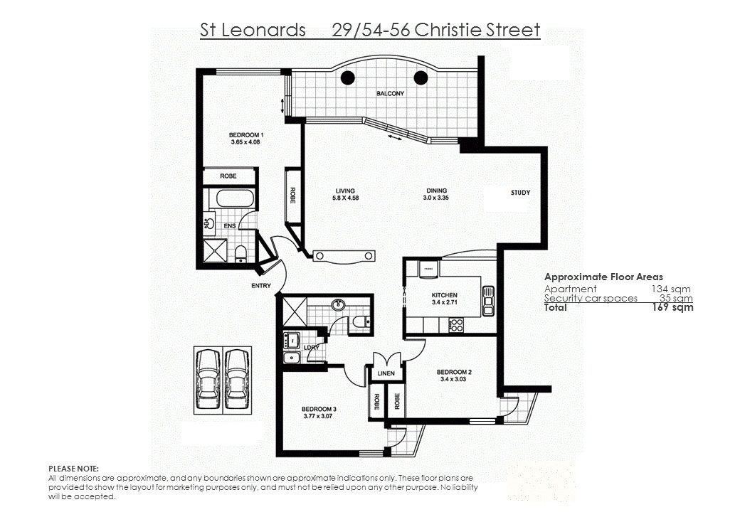ELEGANTLY PRESENTED 3 BEDROOM APARTMENT WITH PARKING FOR 2